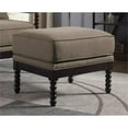 thumbnail image 2 of Abraham Espresso Taupe Polyester Fabric Rectangle Ottoman, 2 of 2