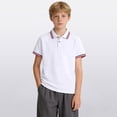 thumbnail image 2 of vigerkar Kids Boys Short Sleeve School Uniform Casual Polo Shirts 1-10 Years (White, 7-8 Years), 2 of 8