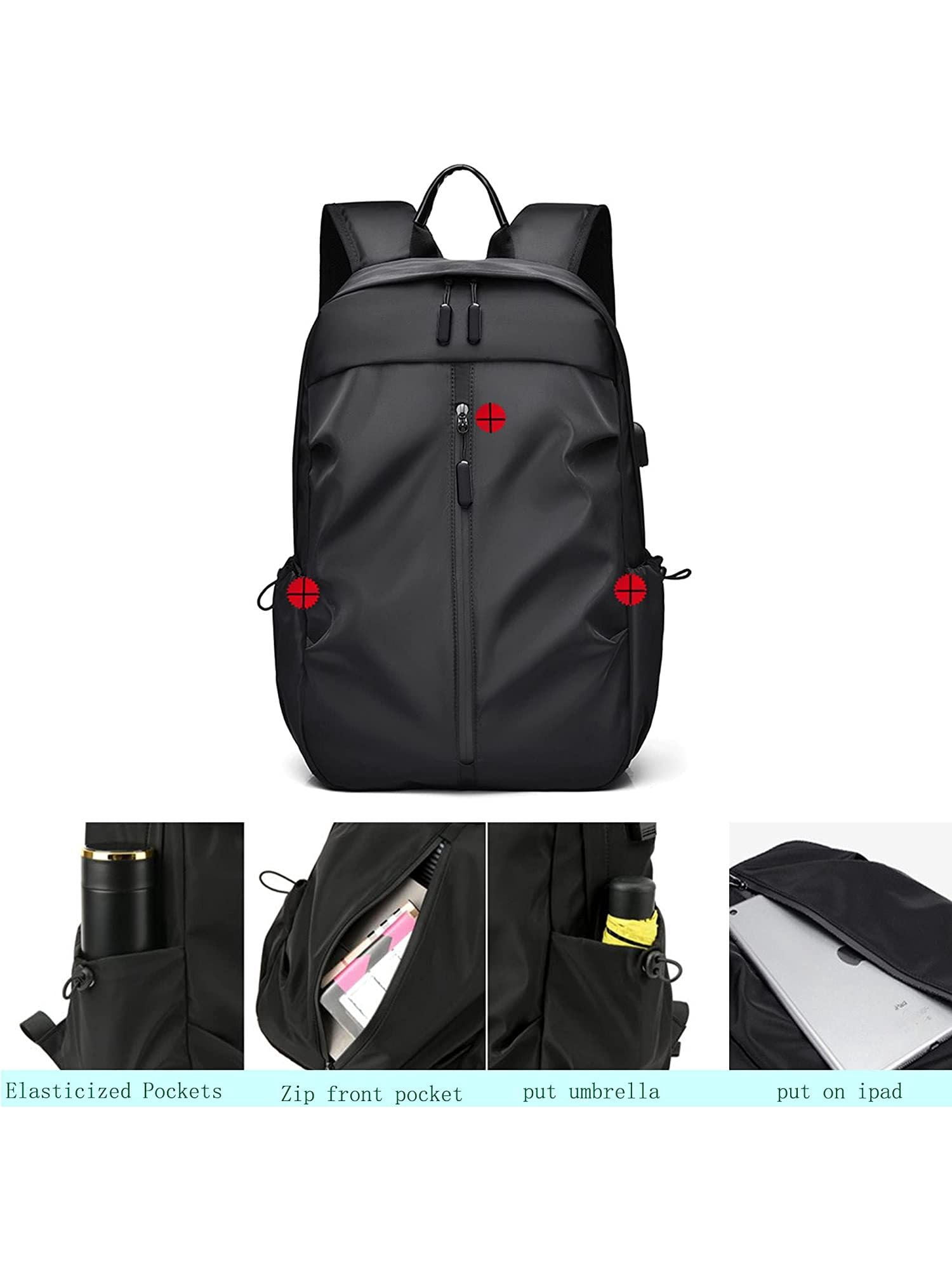 Deago Travel Laptop Backpack Business Anti-Theft Backpack with USB Port College Bag for Men Women 15.6 Inch Notebook-Blue