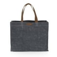 thumbnail image 3 of Oniva Market Waxed Canvas Tote with Leatherette Handles, Gray, 3 of 5