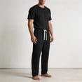 thumbnail image 5 of Two Piece Sets for Men Ice Silk Pants for Summer Thin And Trendy Loose And Hanging Men's Breathable Casual Pants Sports Suit for Men Black L, 5 of 5