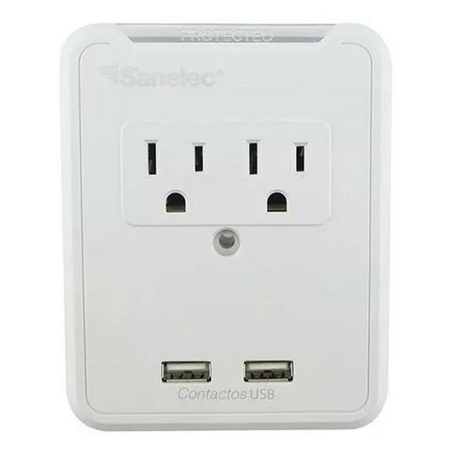Multicontacto de Pared Sanelec con Supresor de Picos 2 Entradas Compacto