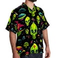 thumbnail image 2 of Alien Men's Short Sleeve Hawaiian Shirt, Casual Printed Button Down Beach Tops, Summer Poplin Spread Collar Unisex Button Down Shirts, 2 of 6