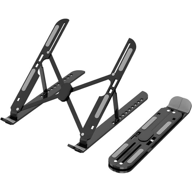 Soporte para Laptop, Base para Computadoras Portátiles, Ajuste de Engranajes, Compatible con MacBook, Surface, DELL, HP (Negro)