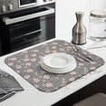 thumbnail image 3 of Pioneer Flower Floral Print Pattern Kitchen Dish Drying Mat 1 Pack, Ultra Absorbent Microfiber Drainer Mat, 16"x18", 3 of 6