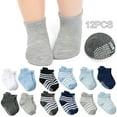 thumbnail image 2 of LIaqionyy 12 Pairs Non-Slip Toddler Socks Kids Baby Cute Printed Comfy Stretch Socks Unisex 1-7 Years, 2 of 7