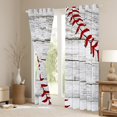 thumbnail image 3 of Feelyou Cartoon Rugby 2-Pack (52x84) Curtains, Baseball Print Teens Window Curtains, 3 of 6