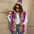 thumbnail image 5 of BiZtdJrK Todays Daily Sales Clearance Women's Faux Fur Vest Leopard Sleeveless Coat Jacket Winter Warm Waistcoat Outwear Padded Fluffy Fuzzy Vests Hot Pink S, 5 of 8