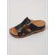 thumbnail image 1 of Women's Summer New Black Metal Buckle Flip Flops, Fashionable, Comfortable, Elegant, Casual, Beach, Wedge, Thick-Soled Sandals, Plus Size, 1 of 4