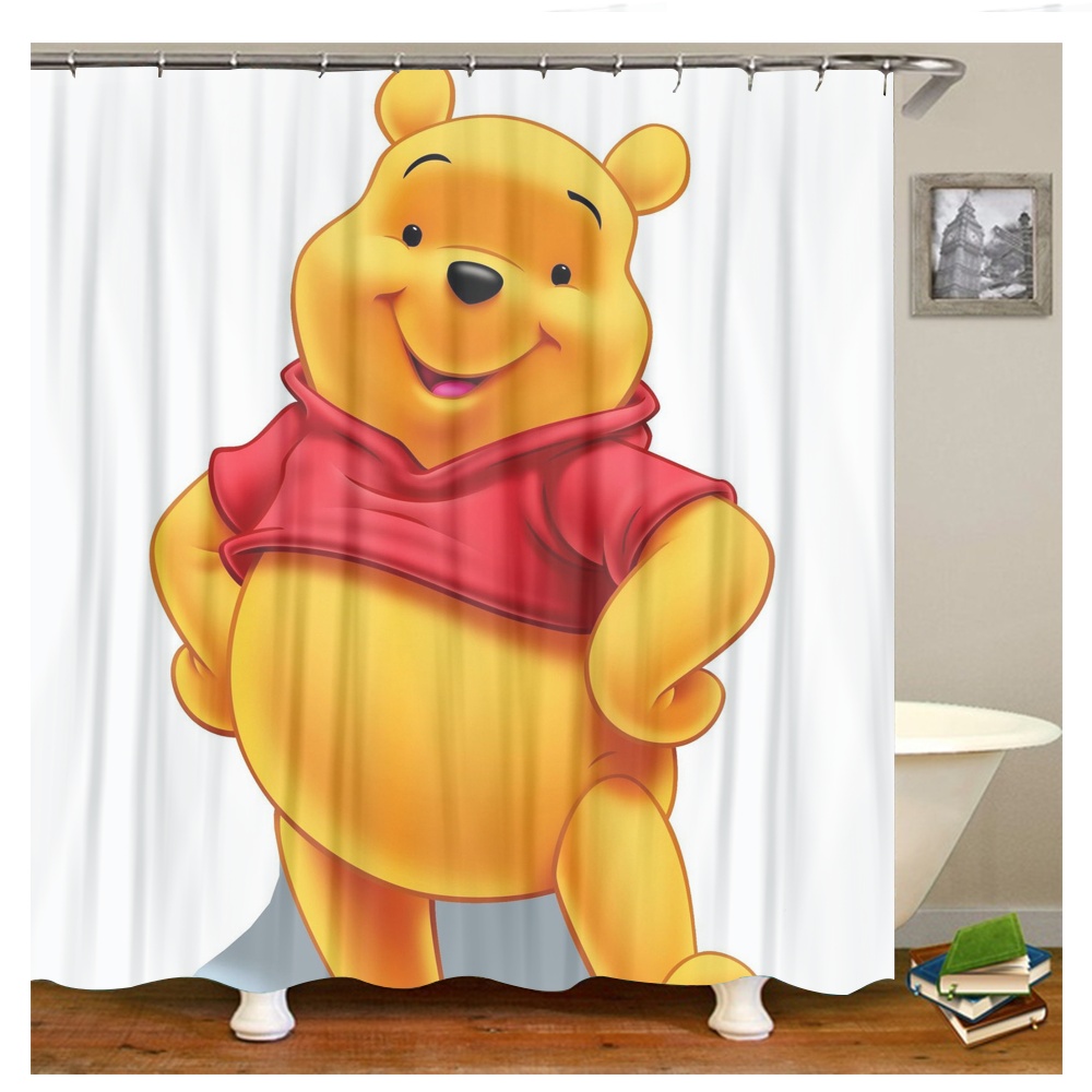 Shower Curtain L180*180cm Winnie the Pooh Bathroom Decor Winnie the Pooh Aesthetic Modern