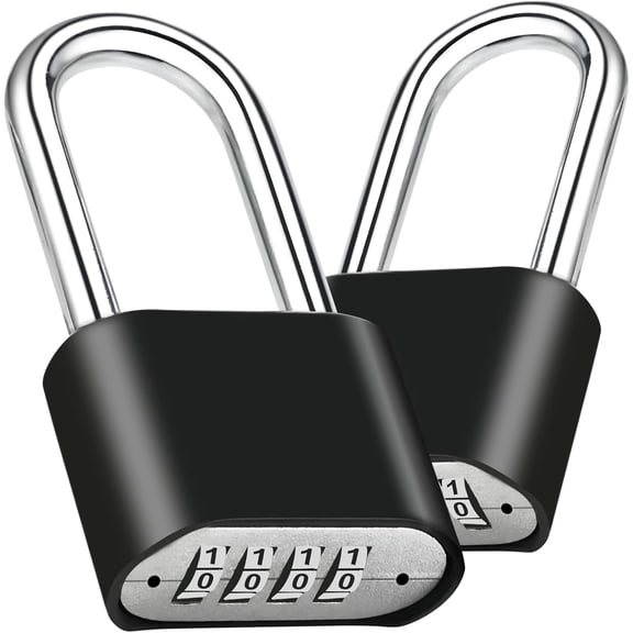 2pcs Combination Lock, 4-Digit Heavy Duty Combo Lock, Combination Padlock Outdoor Waterproof Gate Locks for Outdoor Fence, Locker, Sheds, Gym, Gate