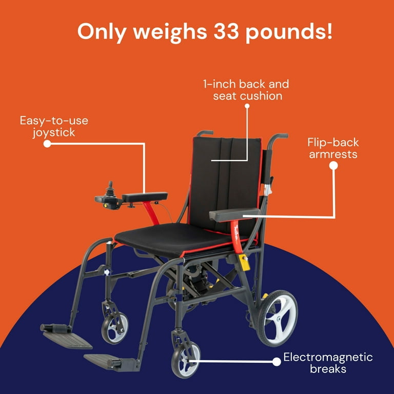 Feather Lightweight TSA Approved Motorized Folding Power Wheelchair for  Seniors & Adults - Walmart.com