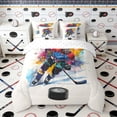 thumbnail image 3 of Erosebridal Artistic Hockey Player Bedding Comforter Set, Sport King Bedding Sets for Men and Boys, Reversible 7 Pieces, 3 of 6