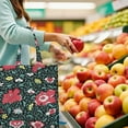 thumbnail image 4 of Botanical Foldable Shopping Bag - Eco-Friendly & Machine Washable Grocery Tote with Floral Print, 4 of 6
