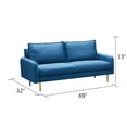 thumbnail image 5 of Hybition Velvet Sofa Modern Couch with Metal Legs for Living Room-Blue, 5 of 9