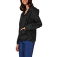 thumbnail image 4 of Inspire Chic Abrigos de Lluvia para Mujeres Impermeables con Capucha Chaquetas Ligeras de Lluvia Rompevientos Abrigo con Bolsillos para Exterior XL Negro, 4 of 6
