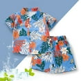 thumbnail image 2 of XUNKUSGA Toddler Boy Clothes Kids Hawaiian Outfit 2Pcs Set Summer Beach Button-Down Shirt Top + Shorts Sets for Kids 1-7 Years, 2 of 3