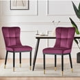 thumbnail image 2 of Modern Dining Chairs Set of 2 Velvet Kitchen Chairs with Upholstered Armless Side Chair Support Up to 440LBs, 2 of 5