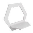 thumbnail image 2 of Estante flotante hexagonal de 3 piezas de PVC, moderno, sencillo, de aspecto elegante, organizador de pared, color blanco, 2 of 15