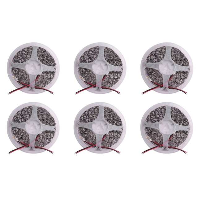 6X 300 LED Blanco Calido 5050 SMD Flexible Tira de Luz Lampara 12V DC Casa Club 5M