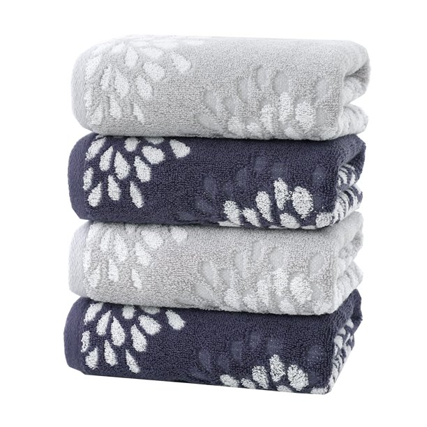 Juego de toallas de mano Pidada Hydrangea Floral, 100% algodón, 4 unidades