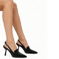thumbnail image 4 of XYD Women Pointed Toe Slingback Pumps Stiletto Heels Buckled Back Strap Events Dinners Dress Shoes Size 7 Black, 4 of 4