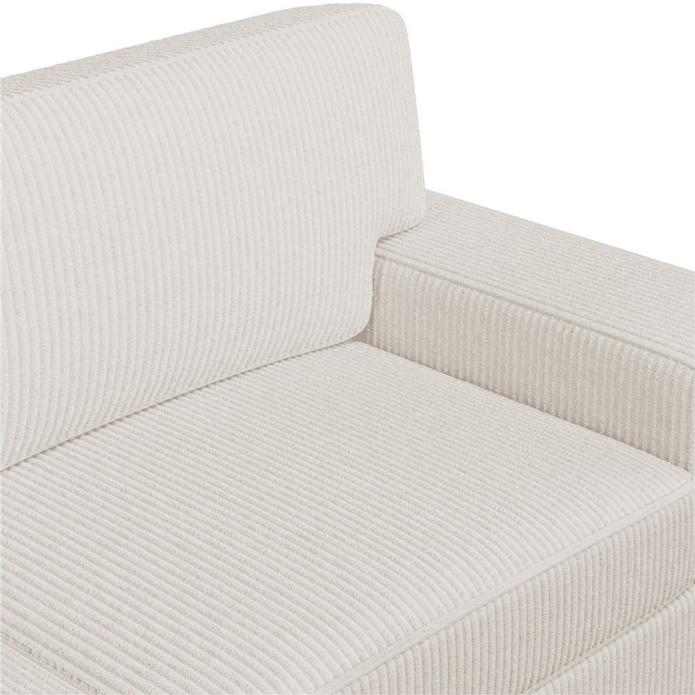Renwick 83.5'' W 2-Seater Modern Corduroy Fabric Sofa Couch with USB Charging Ports, All Ages, Ivory