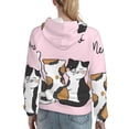 thumbnail image 7 of Lsque Cute Cats Pattern Casual Women's Hoodie,Hooded Sweatshirt with Kangaroo Pocket,Pullover Hoodie with Eye-catching Drawstrings-Small, 7 of 7