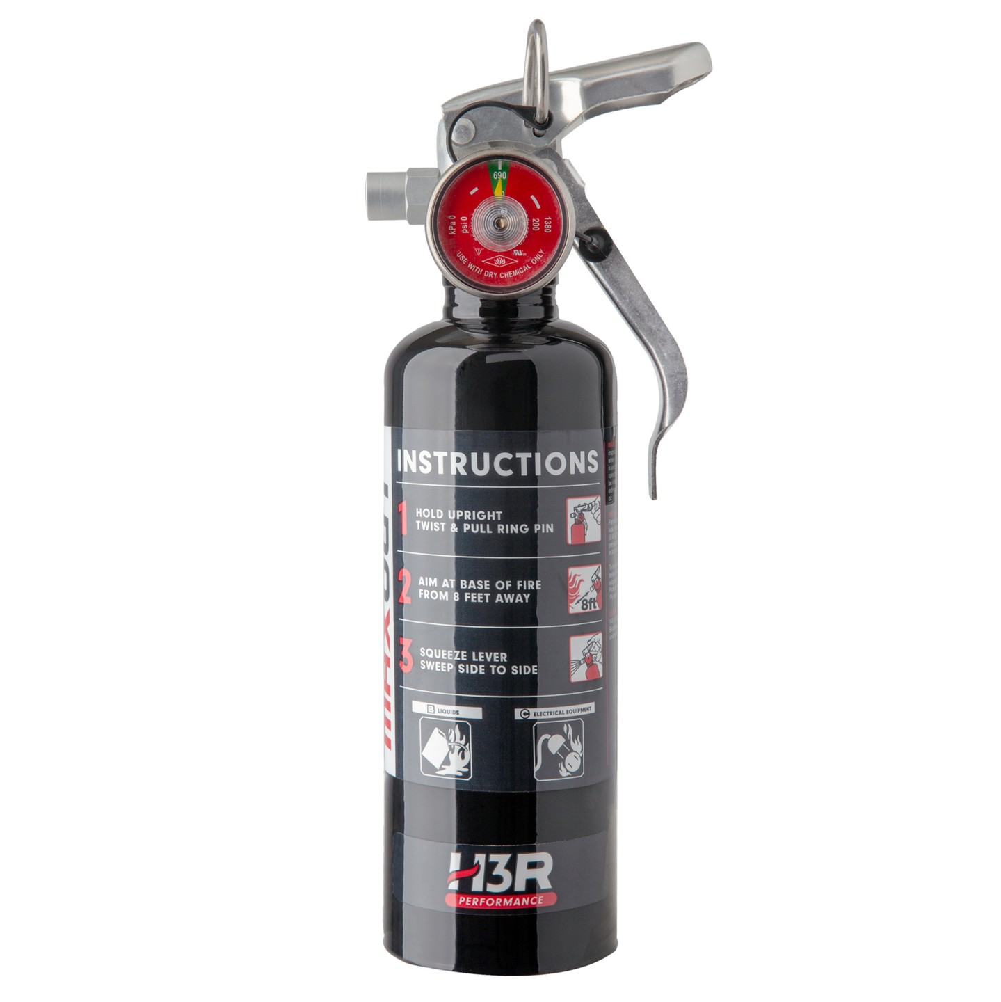 H3R Performance MX100B Fire Extinguisher, Black
