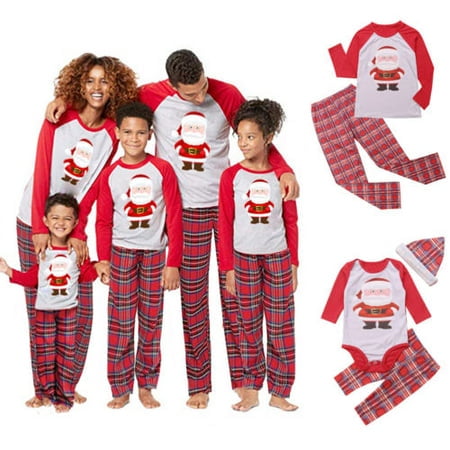 

Sinhoon Family Matching Christmas Pajama Sets Santa Claus Top Pants 2PCS Sleepwear Christmas PJs Bodysuits