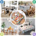 thumbnail image 4 of Pioneer Flower Floral Print Pattern Square Tablecloth, Waterproof Wipeable Spillproof Washable Table Cover for Home Kitchen Party Decor, 52"x52", 4 of 6