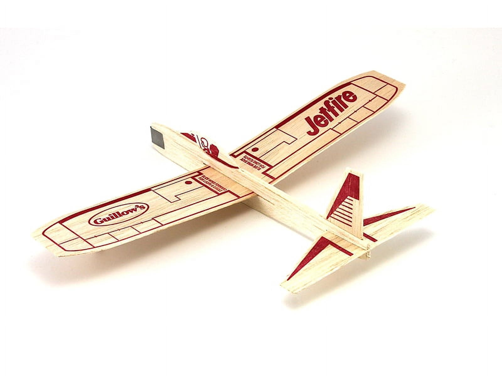 Guillow's Jetfire Glider Easy Construction Model Building Kits 8 Years Balsa Wood, 6 Piece