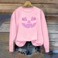 thumbnail image 4 of Ounisa Halloween Women's Pullover Thanksgiving Sweatshirt Horrible Smile Printed Crew Neck Blouse Long Sleeve Tops with Pocket, 4 of 5