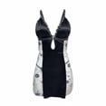 thumbnail image 5 of Women Nightgown Sleepwear Lace Chemise V-neck Lounge Dress Black XL, 5 of 6