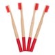 thumbnail image 1 of 4 cepillos de dientes de bambú biodegradables, ecológicos, para viajes y uso doméstico (rojos)., 1 of 7