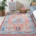 thumbnail image 3 of SAFAVIEH Riviera Vasil Medallion Polyester Machine Washable Area Rug, Light Blue/Red, 6'7" x 6'7" Square, 3 of 13