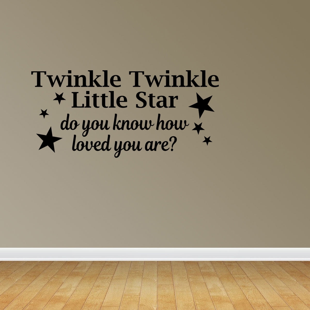 Removable Twinkle Little Star Letters Wall Sticker Decor Decal Black 