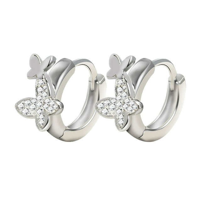 925 Sterling Silver Drop Earrings Zircon Butterfly For Party Decoratio for wome