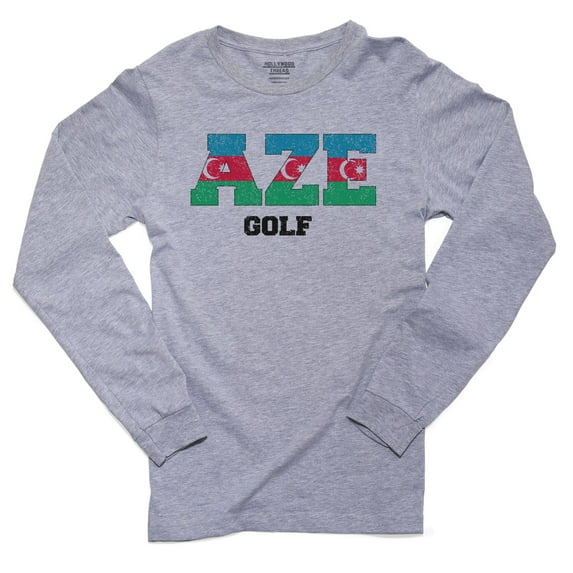 Azerbaijan Golf - Olympic Games - Rio - Flag Men's Long Sleeve Grey T-Shirt