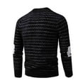 thumbnail image 3 of LpwkSSA Oversized Sweater for Men Winter Thermal Striped Thick Sweater Elastic Fashion Warm Knitted Sweater Mock Neck Sweater Black M, 3 of 3