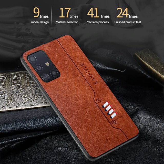Fashion Leather Texture Shockproof Case Ultra Light Back Cover for Samsung Galaxy S21 Plus (Brown)