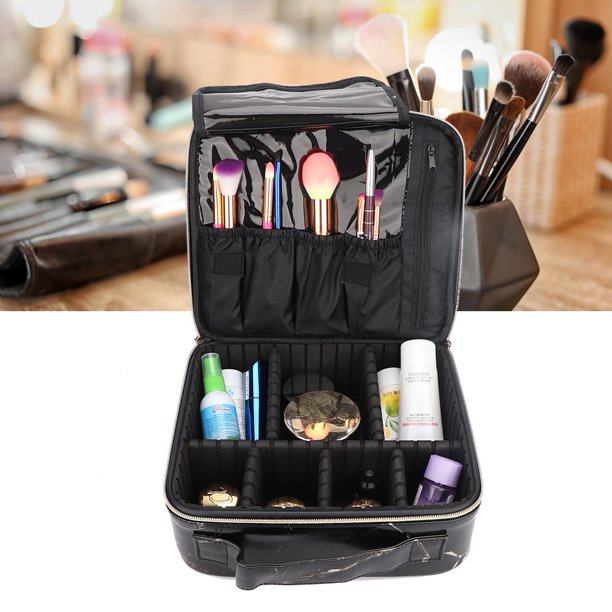 Multi-functional PU Marble Cosmetic Bag Storage Partition Makeup