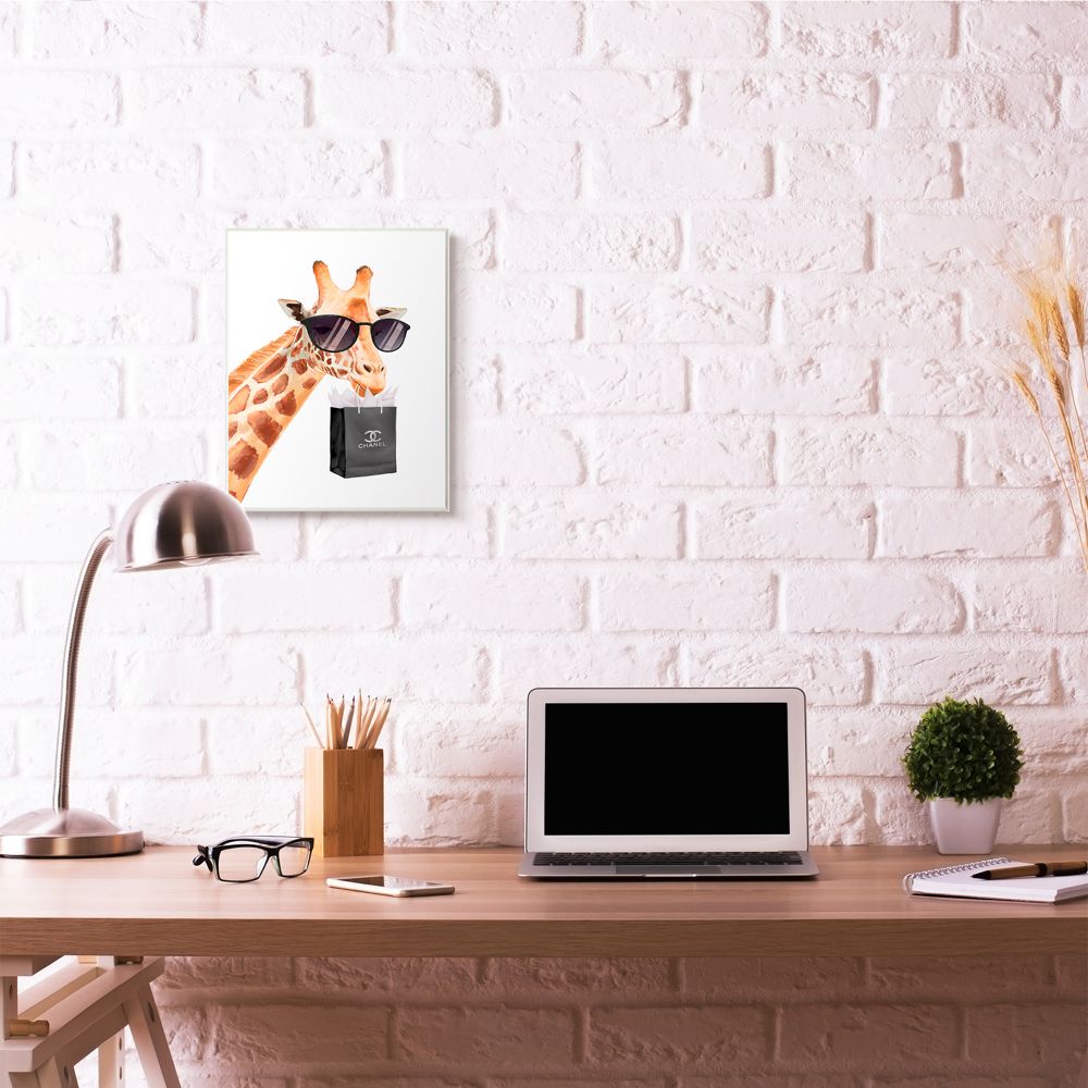 Glam Fashion Giraffe Animal Painting Oversized Wall Plaque Art by Ziwei Li
