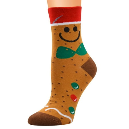 

MIARHB Women Casual Christmas Cotton Pattern Lady Socks Tube Comfortable Xmas Socks