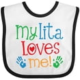thumbnail image 3 of Inktastic My Lita Loves Me Grandchild Boys or Girls Baby Bib, 3 of 4