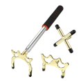 thumbnail image 1 of Queue de Billard Rétractable Pont avec 3 Pcs Tête de Pont en Laiton Amovible Accessoires de Table de Billard, Or, 1 of 7