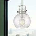 thumbnail image 2 of Innovations Lighting  Newton Sphere - 1 Light 10" Stem Hung Pendant Polished Nickel/Seedy, 2 of 4