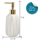thumbnail image 3 of Dispensador de jabón de cerámica de 2 uds., dispensador de 10 oz con bomba, jabón líquido para platos y loción rellenable para baño (blanco), 3 of 3