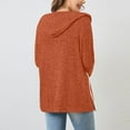 thumbnail image 4 of Breezora Women's Lightweight Zip Up Hooded Sweatshirt Long Sleeve Knit Cardigan Jacket Trendy Fall Loungewear Top XL Size Orange, 4 of 4