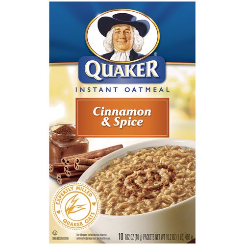 Quaker Instant Oatmeal, Cinnamon & Spice, 10 packets, 1.62 oz